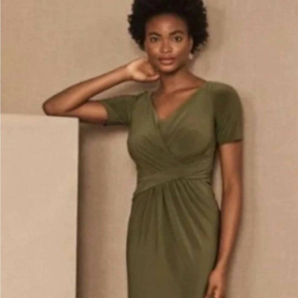 BHLDN Chelle Olive Green Dress